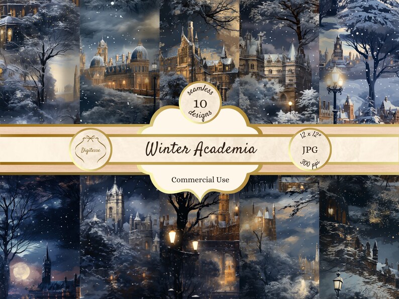 Dark Academia Junk Journal Pages, Printable Cozy Winter Scrapbook Paper ...