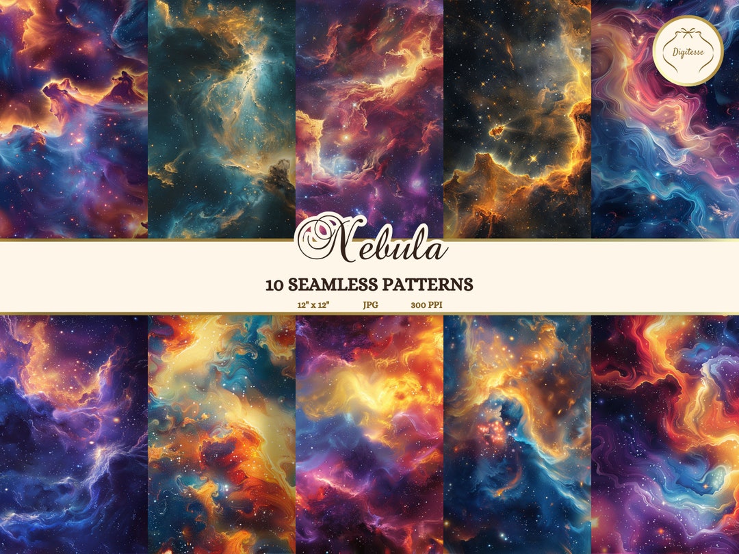 Outer Space Seamless Patterns, Astronomy Junk Journal Pages, Galaxy ...