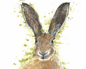 Harry Hare watercolour print