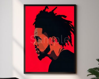 J Cole Digital Download, J Cole Poster, J Cole, Rap Poster, Poster Download, J Cole Art, Music Poster, 2014 Forest Hills, Digital Print
