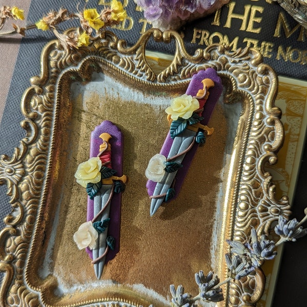 Sloane's Edge | Handmade Polymer Clay Earrings | Fantasy Sword Earrings |