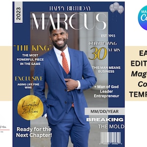 Magazine Cover Template, Birthday Magazine Cover, Graduation Magazine Cover Template, Custom Magazine, Birthday Invitation, Birthday Flyer