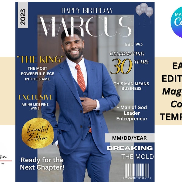 Magazine Cover Template, Birthday Magazine Cover, Graduation Magazine Cover Template, Custom Magazine, Birthday Invitation, Birthday Flyer