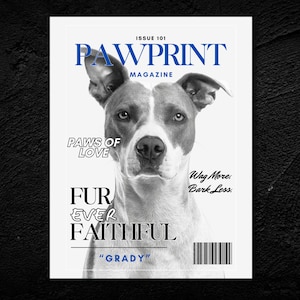 Hunde-Magazin-Cover, Haustier-Magazin-Cover, Tierliebhaber, Hunde-Geschenk, Haustier-Geschenk, Hunde-Geburtstagsparty-Einladungen, Haustier-Verlust, Welpen-Magazin, Hundeliebhaber