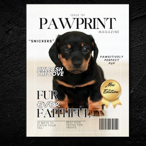 Hunde Magazin-Cover, Haustier-Magazin-Cover, Hundeliebhaber, Hundegeschenk, Welpen, Geschenke für Hunde, Hunde-Geburtstagsfeier, Tierliebhaber-Geschenke, Hunde-Einladung