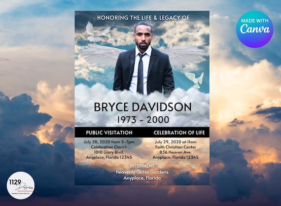 Instagram Funeral Flyer, Social Media Memorial Flyer, Editable Custom Funeral Flyer, Digital Funeral Flyer, Digital Memorial Flyer, Funeral