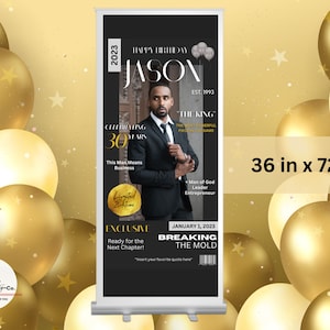 Retractable Banner, Birthday Banner, Party Banner, Custom Banner, Editable Banner, Vertical Banner, Step and Repeat, Graduation Banner