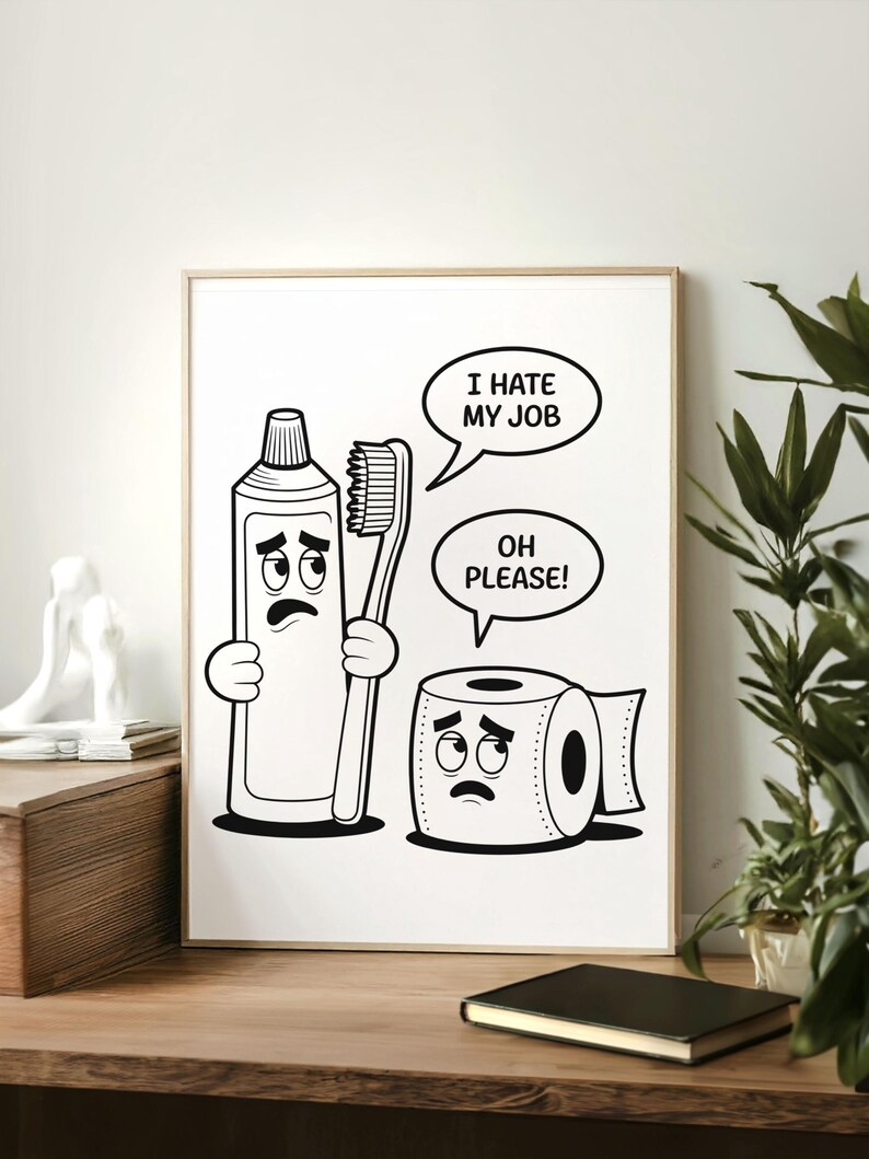 Black and White Bathroom Wall Decor Funny Bathroom Quote Office Wall ...