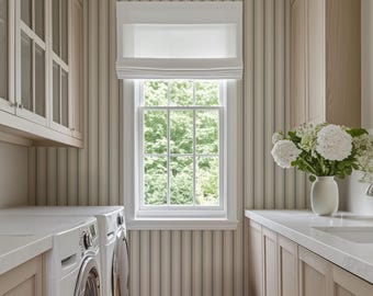 Striped Wallpaper, Beige Peel and Stick Wallpaper, Vintage Stripe Wallpaper, Modern Neutral Minimal Removable Wallpaper