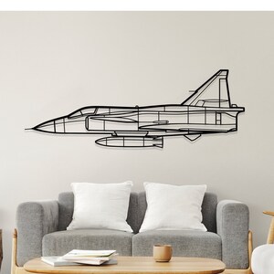 JA37C Viggen Fighter Airplane Silhouette Metal Wall Art, Plane Silhouette Wall Decor, Custom Aircraft Wall Art, Metal Wall Decor,Home Decor