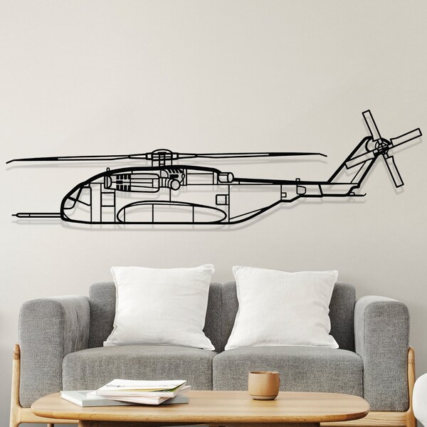 Sikorsky CH-53K King Stallion Helicopter Silhouette Metal Wall Art, Airplane Silhouette Wall Decor, Custom Plane Wall Art, Metal Wall Decor