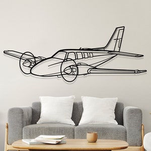 Baron 58 Airplane Silhouette Metal Wall Art, Plane Silhouette Wall Decor, Custom Aircraft Wall Art, Metal Wall Decor, Gift for Him.