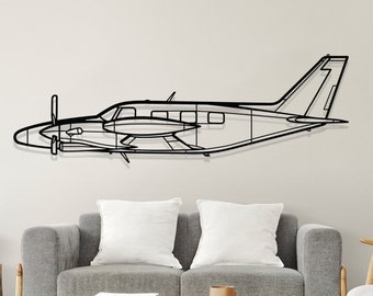 Piper PA-31T Cheyenne Airplane Silhouette Metal Wall Art, Plane Silhouette Wall Decor, Metal Wall Decor, Gift for Him, Office Decor