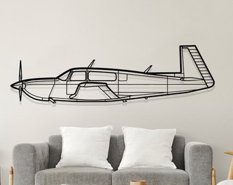 Mooney 20M Plane Silhouette Metal Wall Art, Airplane Silhouette Wall Decor, Custom Aircraft Wall Art, Metal Wall Decor, Gift for Him