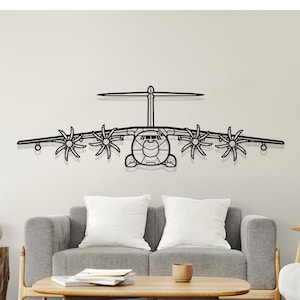 Airbus A400M Atlas Front Silhouette Metal Wall Art, Airplane Silhouette Wall Decor, Metal Wall Art, Home Decor, Office Decor, Gift for Him