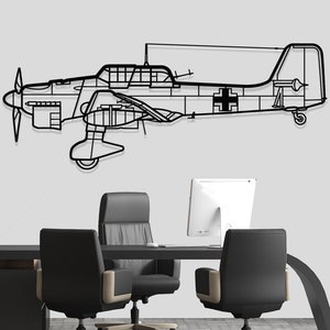 Stuka JU-87 Airplane Silhouette Metal Wall Art, Airplane Silhouette Wall Decor, Custom Aircraft Wall Art, Metal Wall Decor, Pilot Gift