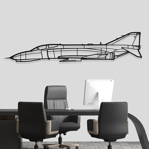 F-4 Phantom Airplane Silhouette Metal Wall Art, Airplane Silhouette Wall Decor, Metal Wall Art, Home Decor, Gift for Him, Office Decor