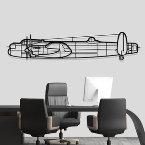 Avro Lancaster Avião Silhueta Metal Wall Art, Avião Silhueta Decoração De Parede, Avião Personalizado Arte De Parede, Decoração De Parede De Metal, Presente Para Ele