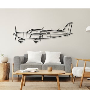 Saratoga PA-32 Airplane Silhouette Metal Wall Art, Plane Silhouette Wall Decor, Custom Aircraft Wall Art, Metal Wall Decor, Gift for Him