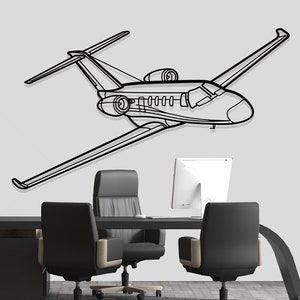 Citation M2 Plane Silhouette Metal Wall Art, Airplane Silhouette Wall Decor, Custom Aircraft Wall Art, Metal Wall Office Decor, Gift for Him
