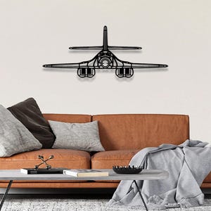 Art mural en métal silhouette avion B-1 Lancer, art mural avion silhouette, art mural avion personnalisé, décoration murale en métal