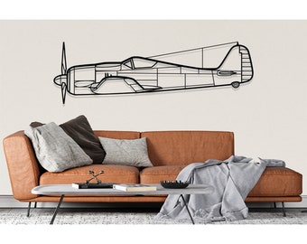 Silhouette d'avion Focke Wulf Fw 190 : décoration murale en métal