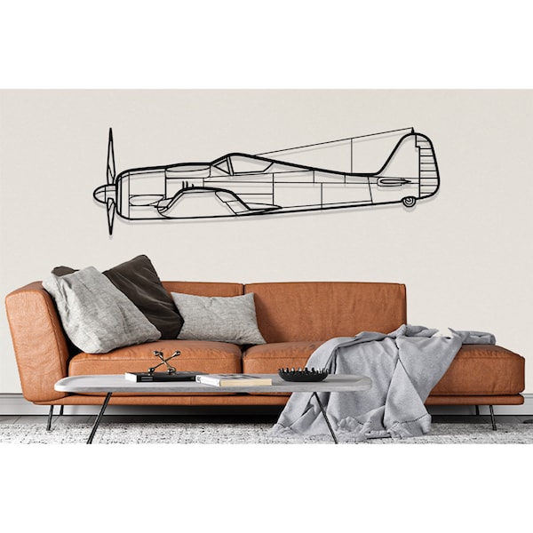 Focke Wulf Fw 190 Airplane Silhouette: Metal Wall Art Decor