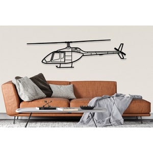Bell 505 Helicopter Silhouette Metal Wall Art, Plane Silhouette Wall Art, Custom Aircraft Wall Art, Metal Wall Decor, Pilot Gifts