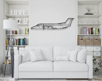 Embraer EMB 120 Brasilia Metal Wall Art: Aircraft Silhouette Decor