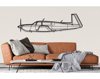 Mooney M20M Plane Silhouette Metal Wall Art, Airplane Silhouette Wall Art, Custom Aircraft Wall Art, Metal Wall Art, Pilot Gifts, Home Decor