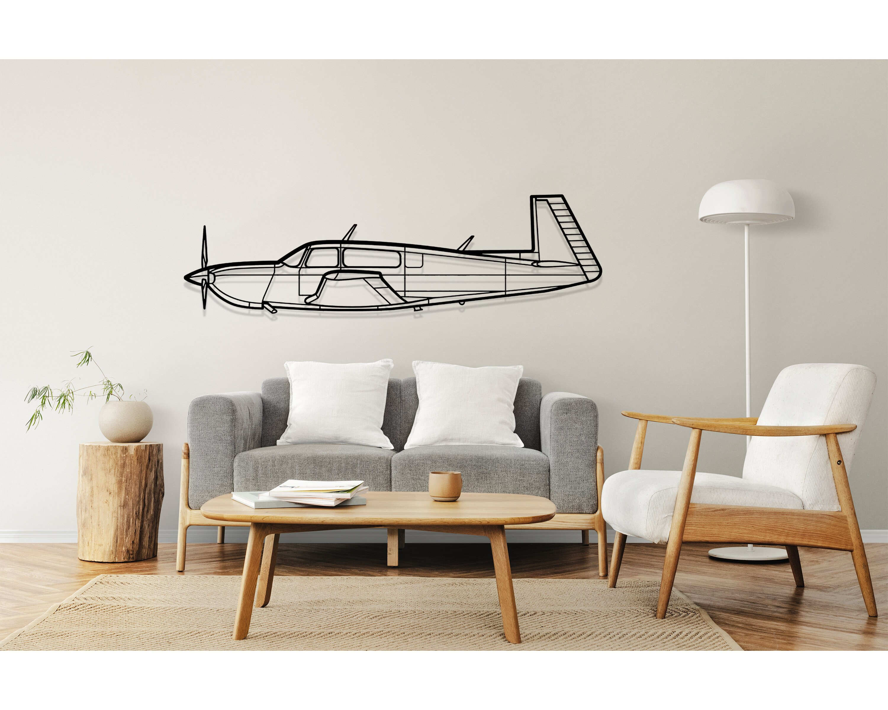 Mooney 20M Plane Silhouette Metal Wall Art, Airplane Silhouette Wall Decor, Custom Aircraft Wall Art, Metal Wall Decor, Gift for Him