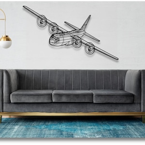 Art mural en métal silhouette Lockheed C-130 Hercules, art mural silhouette avion, art mural avion personnalisé, décoration murale en métal, cadeaux de pilote