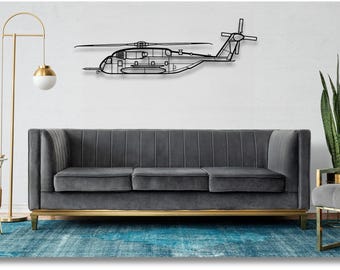 シコルスキー CH-53E スーパースタリオン シルエット：メタルウォールアート