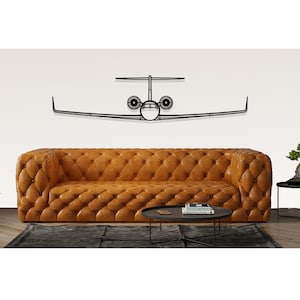 Gulfstream G550 Aircraft Front Silhouette Metal Wall Art, Airplane Silhouette Wall Decor, Custom Plane Wall Art, Metal Wall Art, Home Decor