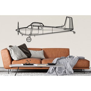 Cessna 180F Skywagon Airplane Silhouette Metal Wall Art, Plane Silhouette Wall Art, Custom Aircraft Wall Art, Metal Wall Decor, Pilot Gifts