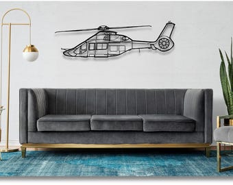 Airbus H160 Helicopter Silhouette: Metal Wall Art, Pilot Gift