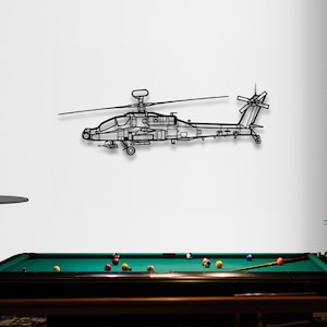 Boeing AH-64E Apache Silhouette Metal Wall Art, Plane Silhouette Wall Art, Custom Aircraft Wall Art, Metal Wall Decor, Pilot Gifts