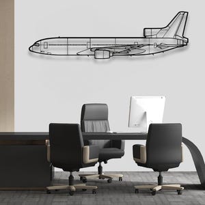 Lockheed L-1011 Tristar Silhouette Metal Wall Art, Plane Silhouette Wall Art, Custom Aircraft Wall Art, Metal Wall Decor, Pilot Gifts