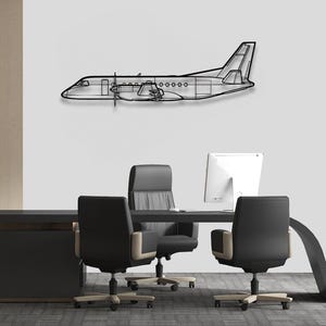 Saab 340 Silhouette Metal Wall Art, Plane Silhouette Wall Art, Custom Aircraft Wall Art, Metal Wall Decor, Pilot Gifts, Home decor