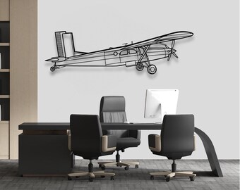 PC-6 Porter Angle Silhouette Metal Wall Art, Plane Silhouette Wall Art, Custom Aircraft Wall Art, Metal Wall Decor, Pilot Gifts, Home decor