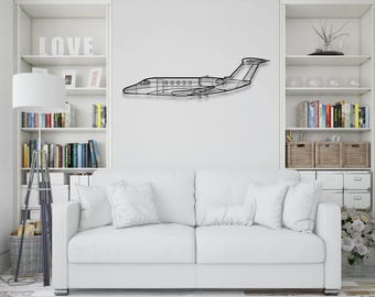 Cessna 650 Citation III Silhouette Metal Wall Art: Pilot Gift