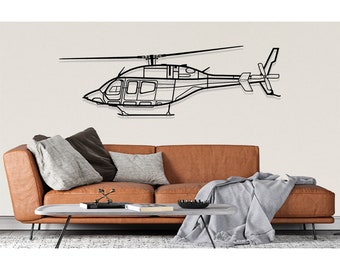 Bell 429 Helicopter Silhouette Metal Wall Art, Airplane Silhouette Wall Art, Metal Wall Decor, Office Decor, Gift for Him, Pilot Gifts