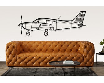 Piper Archer LX Airplane Metal Wall Art: Pilot Gift, Plane Silhouette