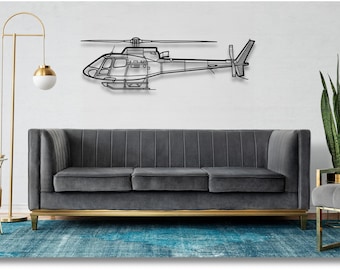 Airbus H125 E v2 Helicopter Metal Wall Art: Pilot Gift, Home Decor