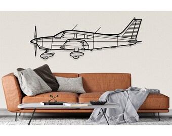 Piper PA 28 Warrior Airplane Silhouette Metal Wall Art, Plane Silhouette Wall Art, Custom Aircraft Wall Art, Metal Wall Decor, Pilot Gifts
