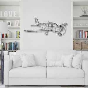 Cirrus SR22 G2 Silhouette Metal Wall Art, Plane Silhouette Wall Art, Custom Aircraft Wall Art, Metal Wall Decor, Pilot Gifts, Home decor
