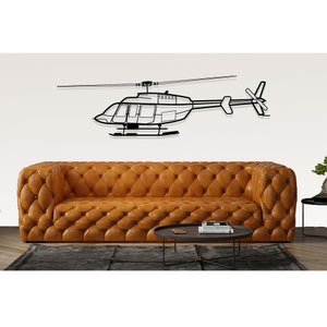 Bell 407 Helicopter Silhouette Metal Wall Art, Plane Silhouette Wall Decor, Custom Aircraft Wall Art, Metal Wall Decor, Gift for Him