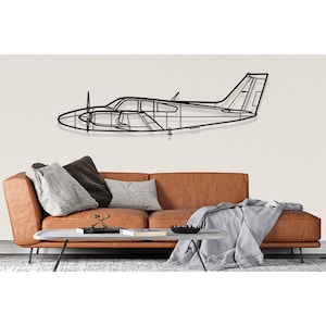 Beechcraft 95 B55 Baron Silhouette Metal Wall Art, Airplane Silhouette Wall Decor,Custom Aircraft Wall Art,Metal Wall Decor, Pilot Gifts