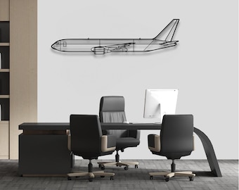 Boeing 767-300F Metal Wall Art: Airplane Silhouette Decor