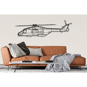 NH90 NFH Helicopter Silhouette Metal Wall Art, Plane Silhouette Wall Decor, Custom Aircraft Wall Art, Metal Wall Decor, Gift for Him